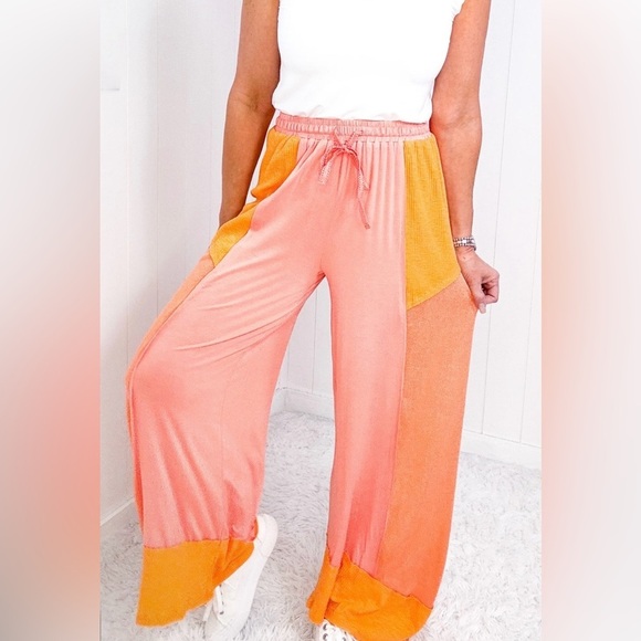 POL Pants - POL FEELING BREEZY WIDE LEG TEXTURED PALAZZO PANTS NWOT